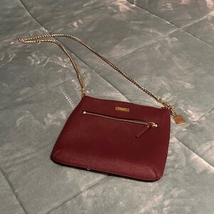 Kate Spade Maroon Crossbody Bag with Gold Chain